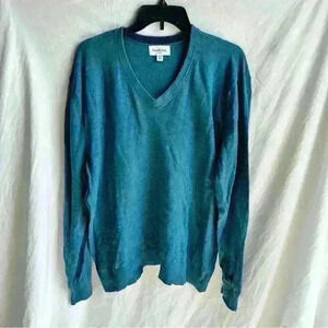 Goodfellow & Co Teal Blue V-Neck Long Sleeve Sweater Size XL